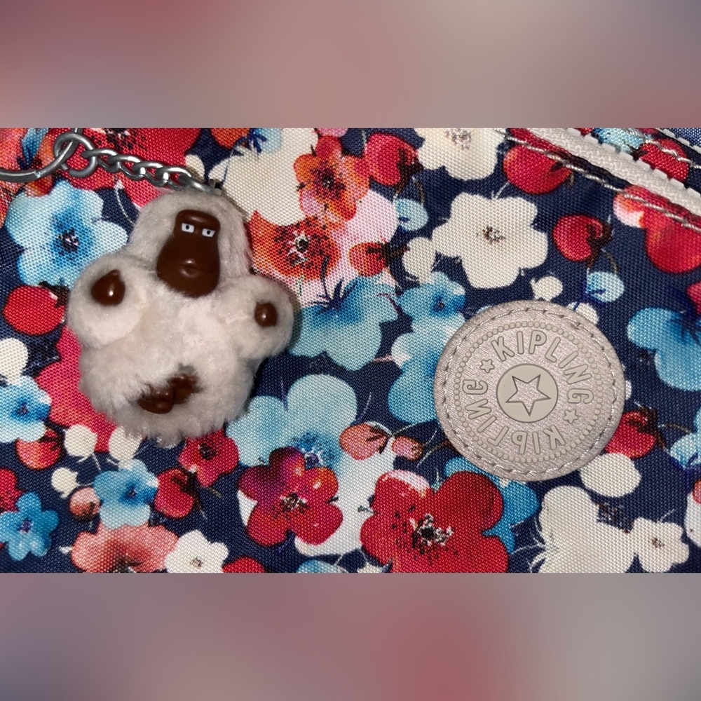 Kipling Floral Crossbody Bag – Small, Adjustable Strap & Bag Charm - Picture 3 of 9